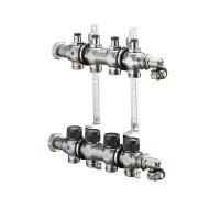 Коллектор Oventrop, 1", Multidis SF 9, выход-3/4" ЕК, нержавеющая сталь, со встроенными регулирующими вставками на подаче