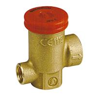 Клапан предохранительный Giacomini R140R1, 1/2", ВВ, 3 бар, латунь, с отводом для подключения манометра