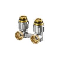 Узел Oventrop Multiflex F, угловой H-образный, 3/4", 1/2", Н ЕК-Н, никелированный, ZB