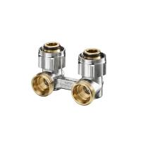 Узел Oventrop Multiflex F, угловой H-образный, 3/4" х 3/4", Н ЕК-НГ ЕК, никелированный, ZB