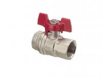 Кран шаровой Oventrop Optibal, Дн 10 х 3/8", ВВ, 16 бар, ручка-бабочка, никелированный