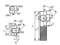 Крестовина SML 88гр., 125, 100, чугун, двухплоскостная