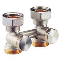 Узел нижнего подключения Giacomini R387, прямой H-образный, 3/4", 3/4", Н ЕК-НГ