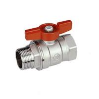 Кран шаровой Giacomini R254D, 1/2", ВН, ручка-бабочка красная, хромированный