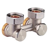 Узел нижнего подключения Giacomini R388, угловой H-образный, 3/4", 3/4", Н ЕК-НГ