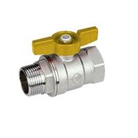 Кран шаровой Giacomini R254D, 1/2", ВН, ручка-бабочка жёлтая, хромированный