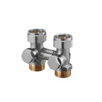 Узел Oventrop Multiflex V, прямой H-образный, 3/4" х 3/4", Н ЕК-НГ, никелированный, ZB