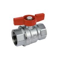 Кран шаровой Giacomini R851, 1", ВВ, ручка-бабочка красная, хромированный (R851X025)