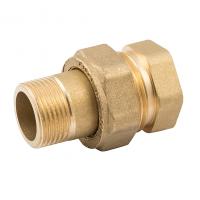 Сгон американка Elsen прямой, НВ, 1/2", 1/2", латунь, с плоским уплотнением