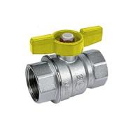 Кран шаровой Giacomini R851, 1", ВВ, ручка-бабочка жёлтая, хромированный (R851X005)