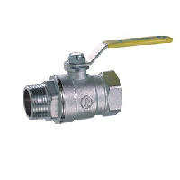 Кран шаровой Giacomini R254DL, 3/8", ВН, ручка-рычаг жёлтый, хромированный