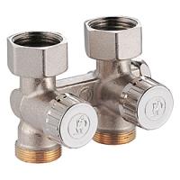 Узел нижнего подключения Giacomini R383, прямой H-образный, 3/4", 3/4", Н ЕК-НГ