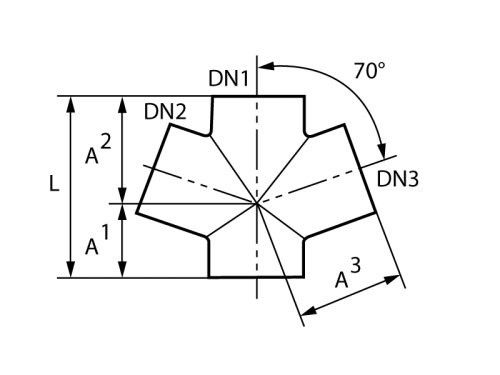 Крестовина SML 70гр., 125, 100, чугун